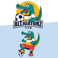 handgezeichnetes Alligator-Logo-Template-Design vektor