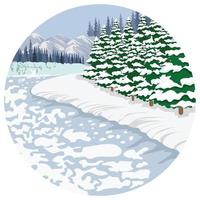 Landschaft gefrorene Natur schöne Illustration. vektor
