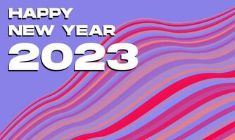 Frohes neues Jahr 2023 mit flüssigem Hintergrund. für Poster, Social Media, Banner vektor