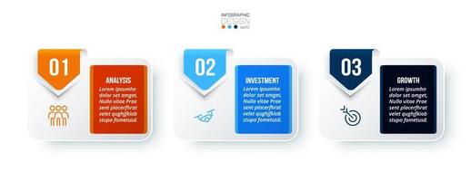 Infografik-Vorlage Geschäftskonzept mit Schritt. vektor