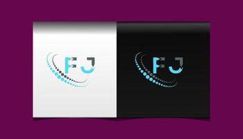 fj brev logotyp kreativ design. fj unik design. vektor