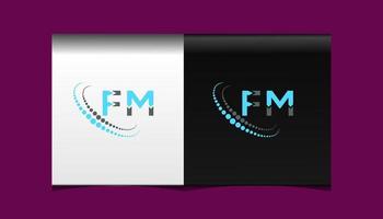 fm brev logotyp kreativ design. fm unik design. vektor