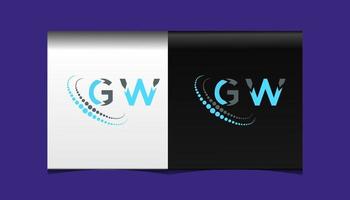 gw brev logotyp kreativ design. gw unik design. vektor