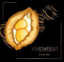 khachapuri. georgische küche. georgisches nationalgericht. Khachapuri-Werbeplakat. Eierkuchen. vektor