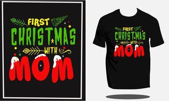 jul t skjorta design eller jul typografi skjorta och santa t skjorta design eller vektor