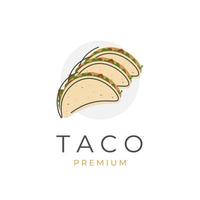 taco enkel linje konst illustration logotyp vektor