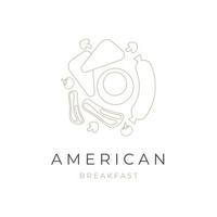 American Breakfast Line Art Logo vektor