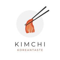 kimchi enkel logotyp med ätpinnar vektor