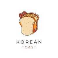 koreanisches Toastlinie Kunstillustrationslogo vektor