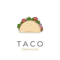 utsökt gata mat taco tecknad serie illustration logotyp vektor