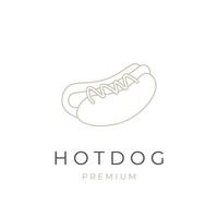 Hot Dog elegante Linie Kunstillustrationslogo vektor