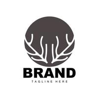 rådjur hjorthorn logotyp, hjorthorn ikon illustration, jul santa djur- vektor, varumärke design vektor