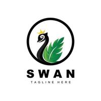 Schwan-Logo-Design, Ententierillustration, Firmenmarken-Vorlagenvektor vektor