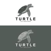havssköldpadda logotyp design skyddade amfibie marina djur ikonen illustration, vektor varumärke företagsidentitet