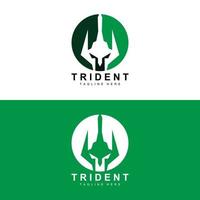 Trident logotyp mall vektor ikon design, gud krigsvapen, spjut kraften i havet