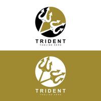 Trident logotyp mall vektor ikon design, gud krigsvapen, spjut kraften i havet