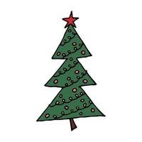 weihnachtsbaum hand gezeichnete clipart. Fichte Gekritzel. einzelnes element für karte, druck, web, design, dekor vektor