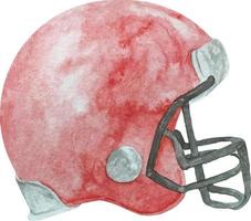 aquarell american red football helm illustration isoliert auf weißem hintergrund vektor