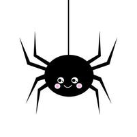 süße schwarze Spinne, traditionelles Halloween-Symbol, Cartoon.Halloween-Party.für T-Shirt-Druck, Grußkarte, Poster und andere Verwendungen. Vektor-Illustration vektor