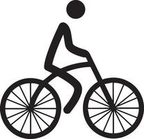 Fahrrad-Symbol. Fahrradrennen-Symbol. Flaches Symbol für Radrennen. Radfahrer Zeichen. Straßenradfahrer-Silhouette. Sport-Logo vektor