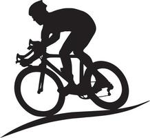 Fahrrad-Symbol. Fahrradrennen-Symbol. Flaches Symbol für Radrennen. Radfahrer Zeichen. Straßenradfahrer-Silhouette. Sport-Logo vektor