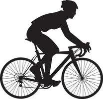 Fahrrad-Symbol. Fahrradrennen-Symbol. Flaches Symbol für Radrennen. Radfahrer Zeichen. Straßenradfahrer-Silhouette. Sport-Logo vektor