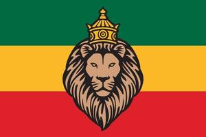 Rastafari-Flagge mit dem Löwen von Juda - Reggae-Hintergrund vektor