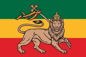 Rastafari-Flagge mit dem Löwen von Juda - Reggae-Hintergrund vektor