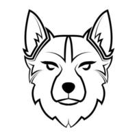 svart och vit linje konst av hund huvud. Bra använda sig av för symbol, maskot, ikon, avatar, tatuering, t skjorta design, logotyp eller några design vektor