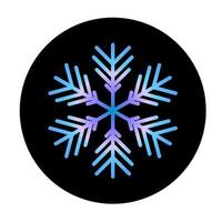 Vektor blaue Schneeflocke am runden Hintergrundsymbol. Illustration für das Web