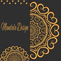 luxuriöses goldenes königliches mandala mit arabischem islamischem stil, schwarzer hintergrund vektor