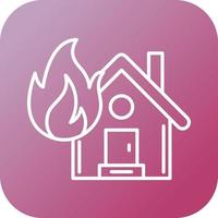 hus på brand vektor ikon