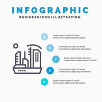 stad kolonisering koloni kupol expansion linje ikon med 5 steg presentation infographics bakgrund vektor