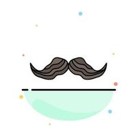 Schnurrbart Hipster Movember Männer flache Farbe Symbolvektor vektor