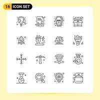 16 universell översikt tecken symboler av kärlek låda Kista utbildning bok redigerbar vektor design element