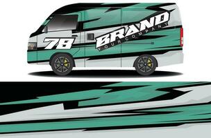 Cargo-Van-Wrap-Sticker-Design. abstraktes grafisches Linien-Rennhintergrund-Kit-Design für Fahrzeugfolierung, Rennwagen, Wohnmobil, Rallye-Auto und mehr vektor