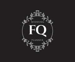 fq initialen brief hochzeitsmonogramm logos sammlung, handgezeichnete moderne minimalistische und florale vorlagen für einladungskarten, save the date, elegante identität für restaurant, boutique, café im vektor