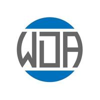 WDA-Brief-Logo-Design auf weißem Hintergrund. wda creative initials circle logo-konzept. wda Briefgestaltung. vektor