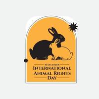 internationell djur- rättigheter dag på december vektor