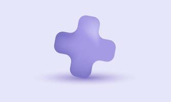 Abbildung Symbol abstrakt 3d realistisch lila Pluszeichen auf Hintergrund isoliert vektor