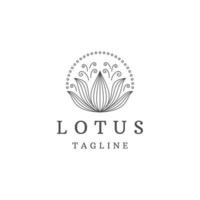 blomma lotus linje logotyp ikon formgivningsmall platt vektor