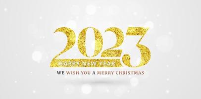 illustration av 2023 Lycklig ny år gyllene Färg för kalender beläggning sida, hälsning kort inbjudan, tecken banderoller, social media och skriva ut mönster mallar, reklam material, layouter vektor