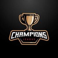 Trophäen-Esport-Logo-Design. Champions League für Sport und Gaming vektor