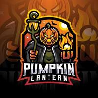 pumpa lykta esport maskot logotyp vektor