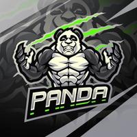 panda fighter esport maskot logotyp vektor