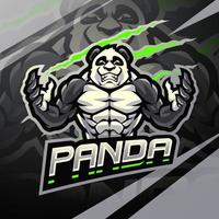 Panda-Kämpfer-Esport-Maskottchen-Logo vektor