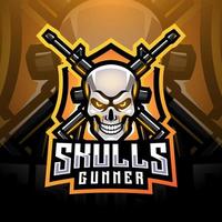 Skull Gunners Esport-Maskottchen-Logo-Design vektor