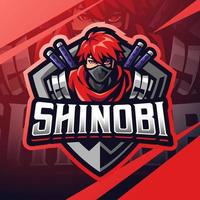 Shinobi-Esport-Maskottchen-Logo-Design vektor