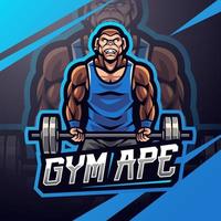 Gym Ape Esport-Maskottchen-Logo-Design vektor