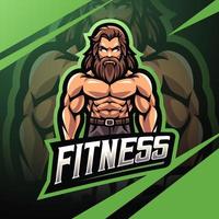 Fitness-Mann-Esport-Maskottchen-Logo-Design vektor